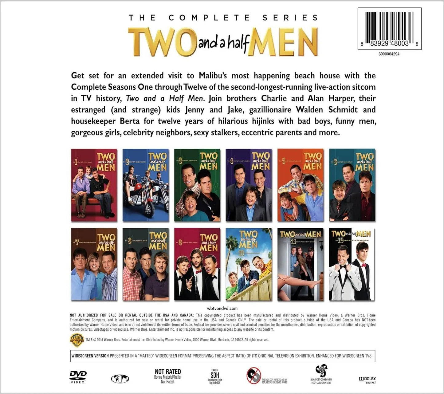 Two and a Half Men: The Complete Series Boxset (DVD) DVD Family bucket