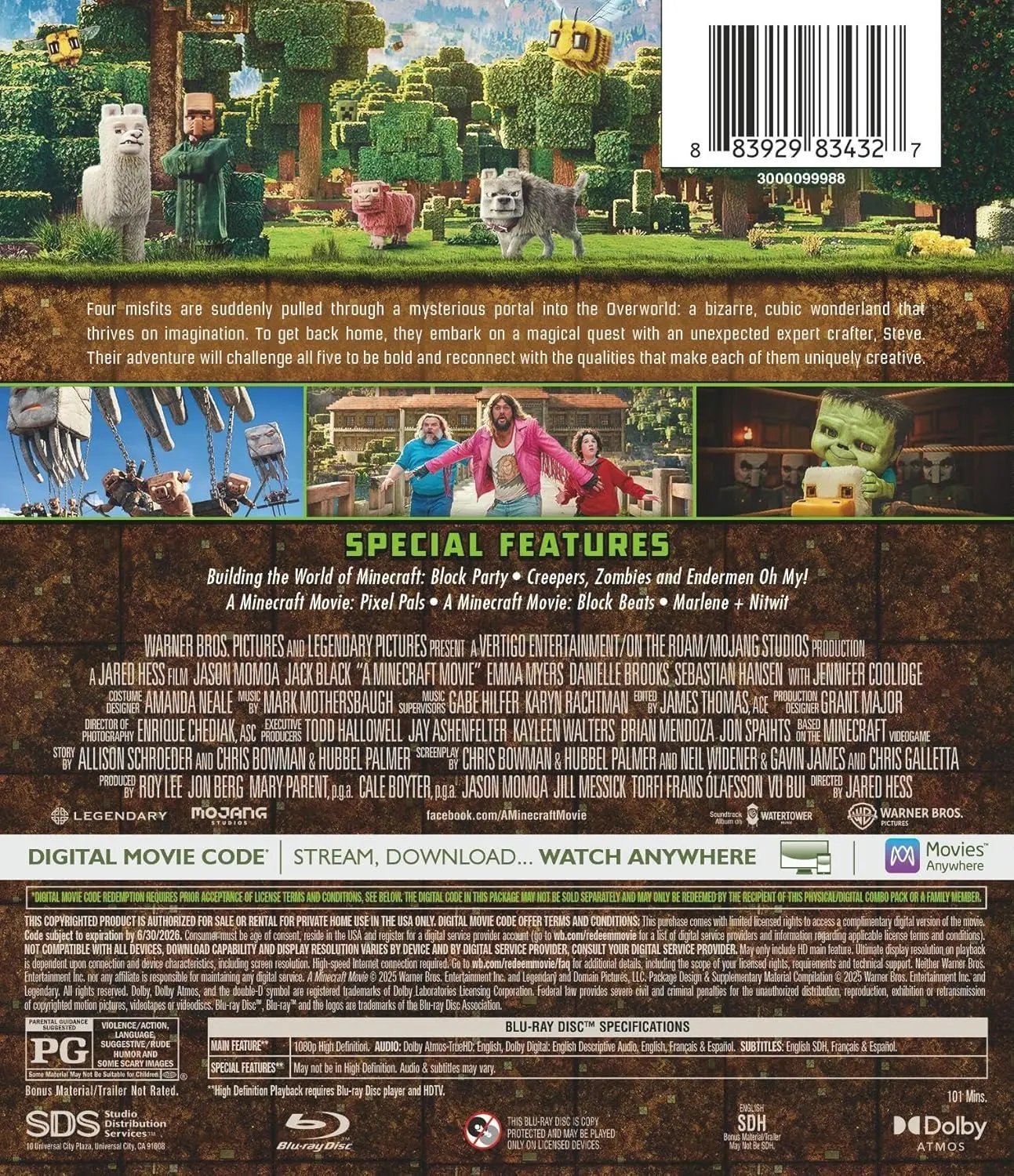 A Minecraft Movie (Blu-ray) DVD Family bucket