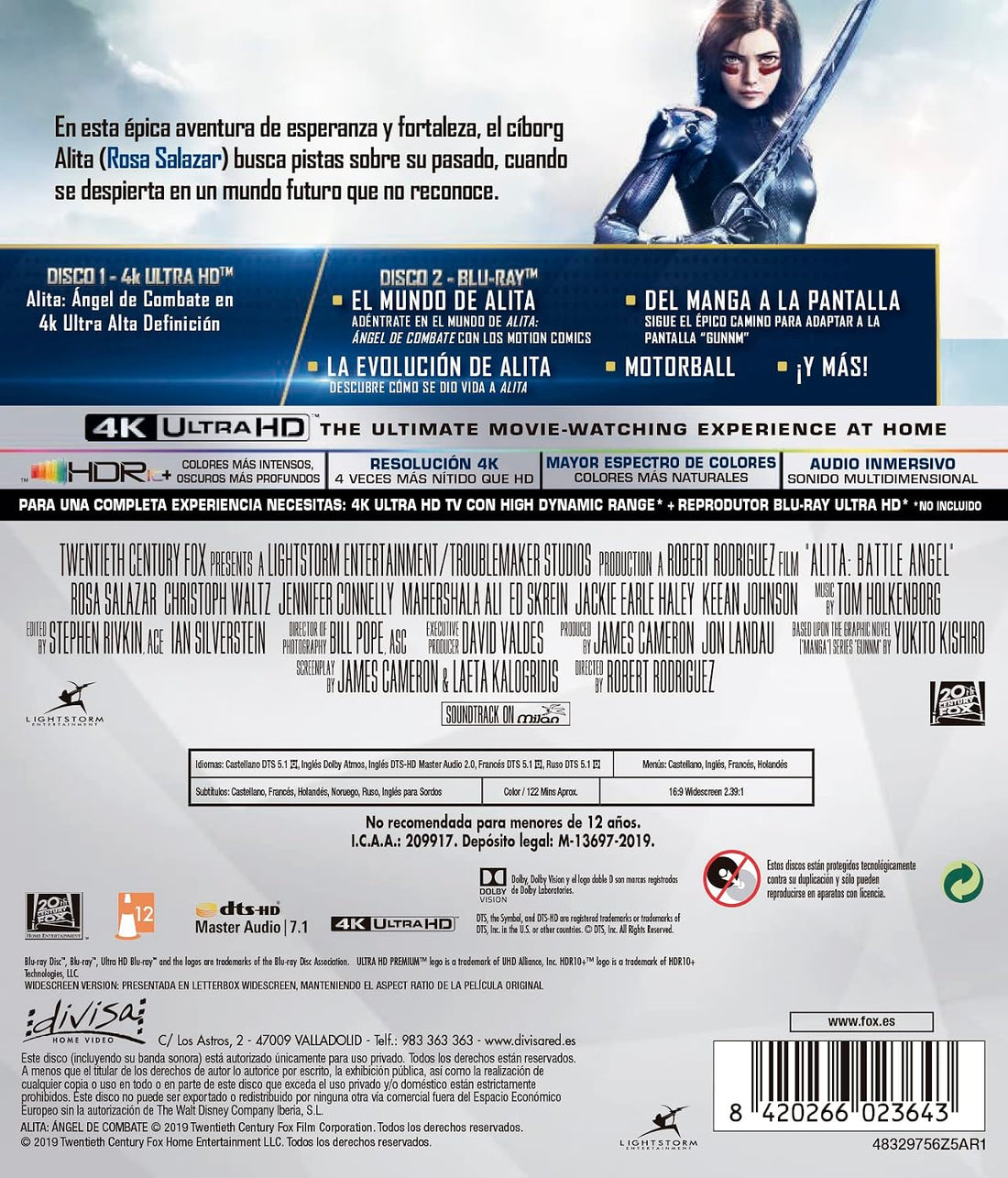 Alita: Ultra-HD 4K Combate Ángel