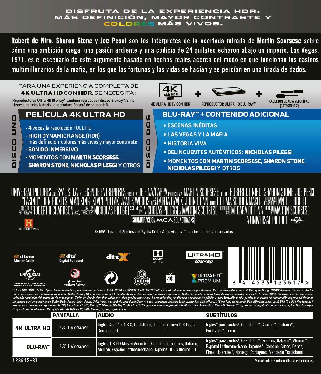 Casino (4k ultra hd + blu-ray)