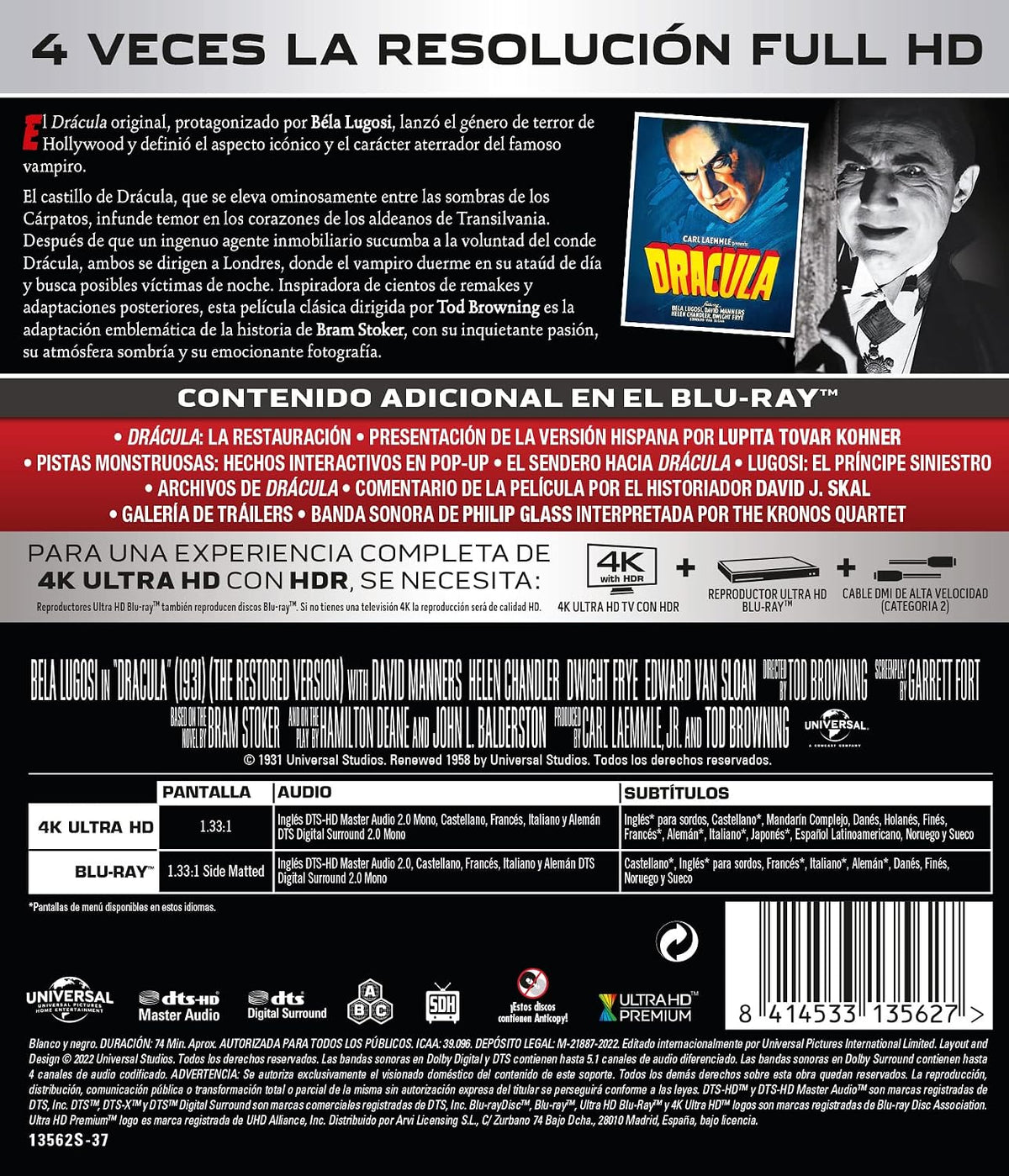 Drácula (4K UHD + Blu-ray) - BD