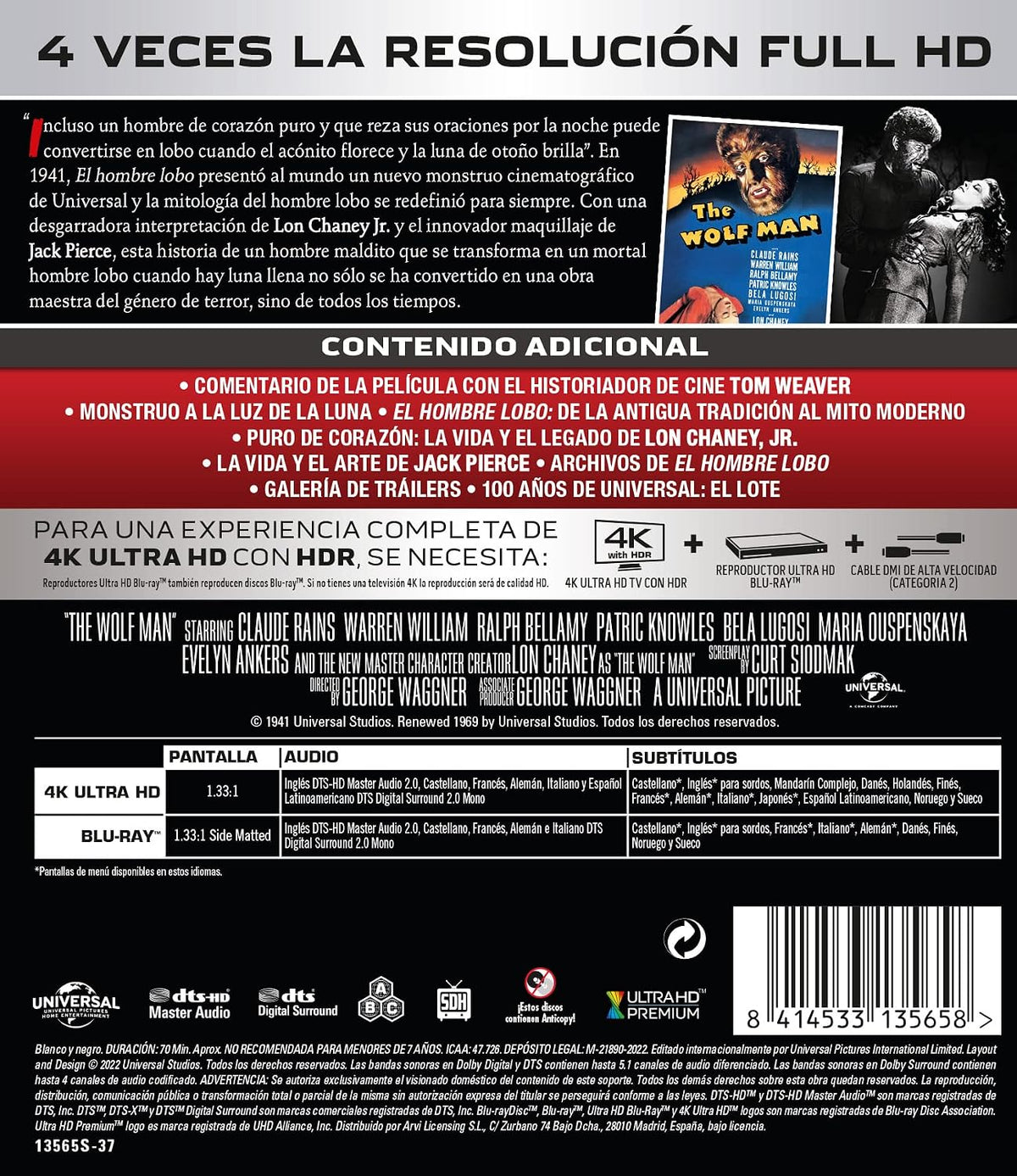 El Hombre Lobo (4K UHD+BD) - BD
