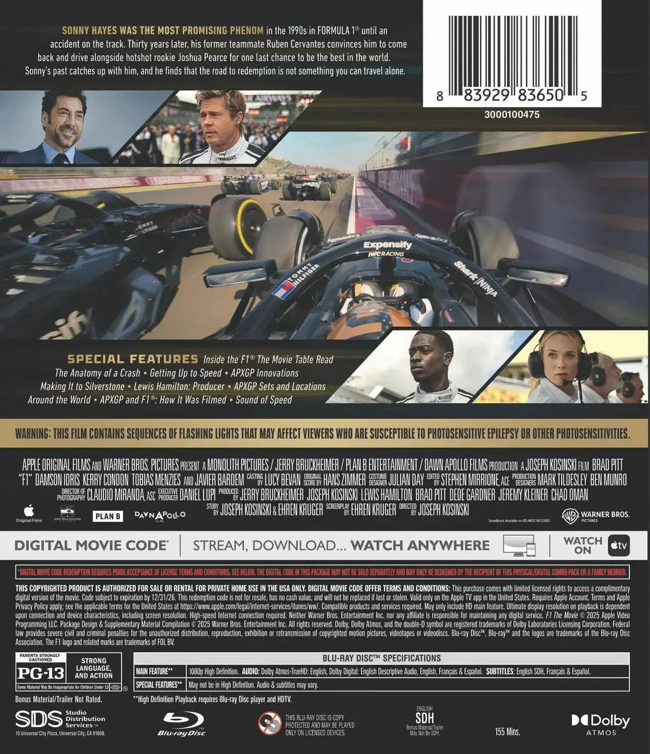 F1: The Movie (Blu-ray) DVD Family bucket