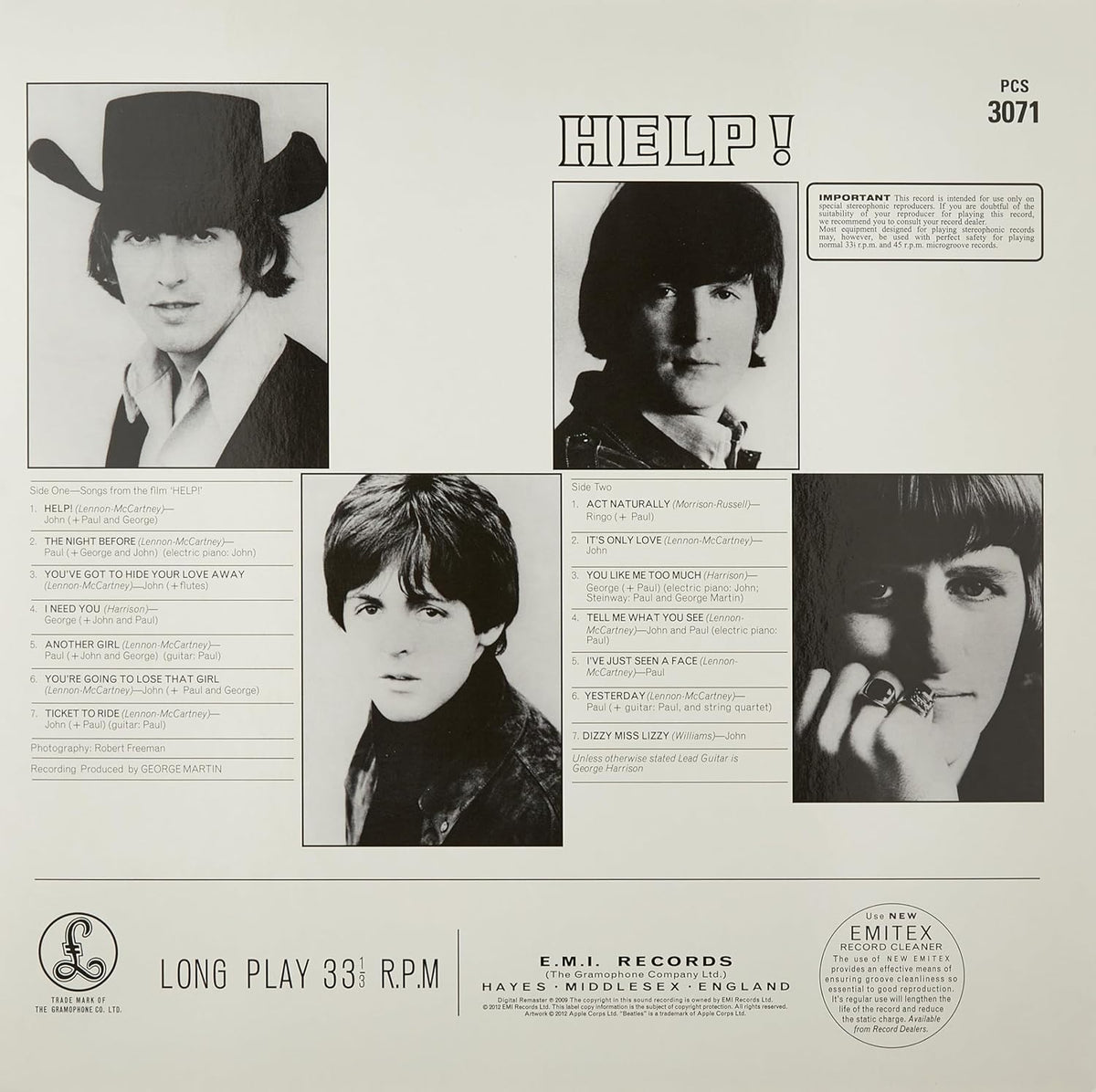 Help LP Vinyl Record The Beatles Classic Album Soundtrack Collectible Music Memorabilia