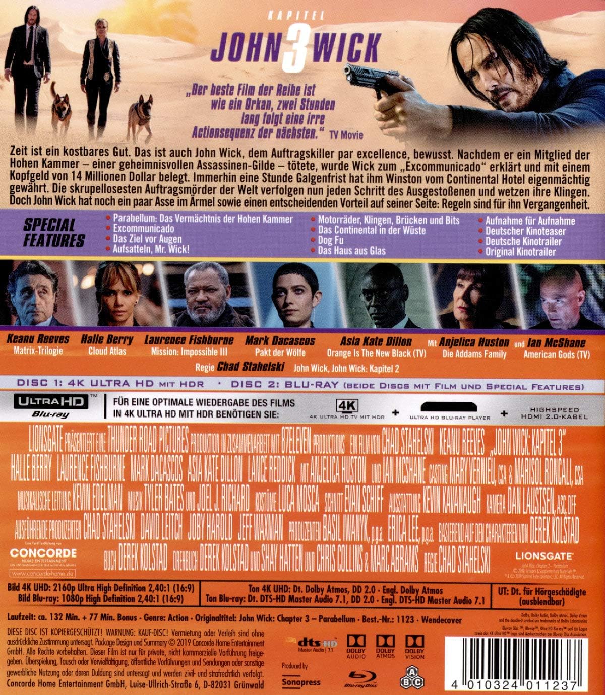 John Wick: Kapitel 3 [2 Disc-Edition - 4K Ultra-HD und Blu-ray] [2 DVDs] [Alemania] [Blu-ray]