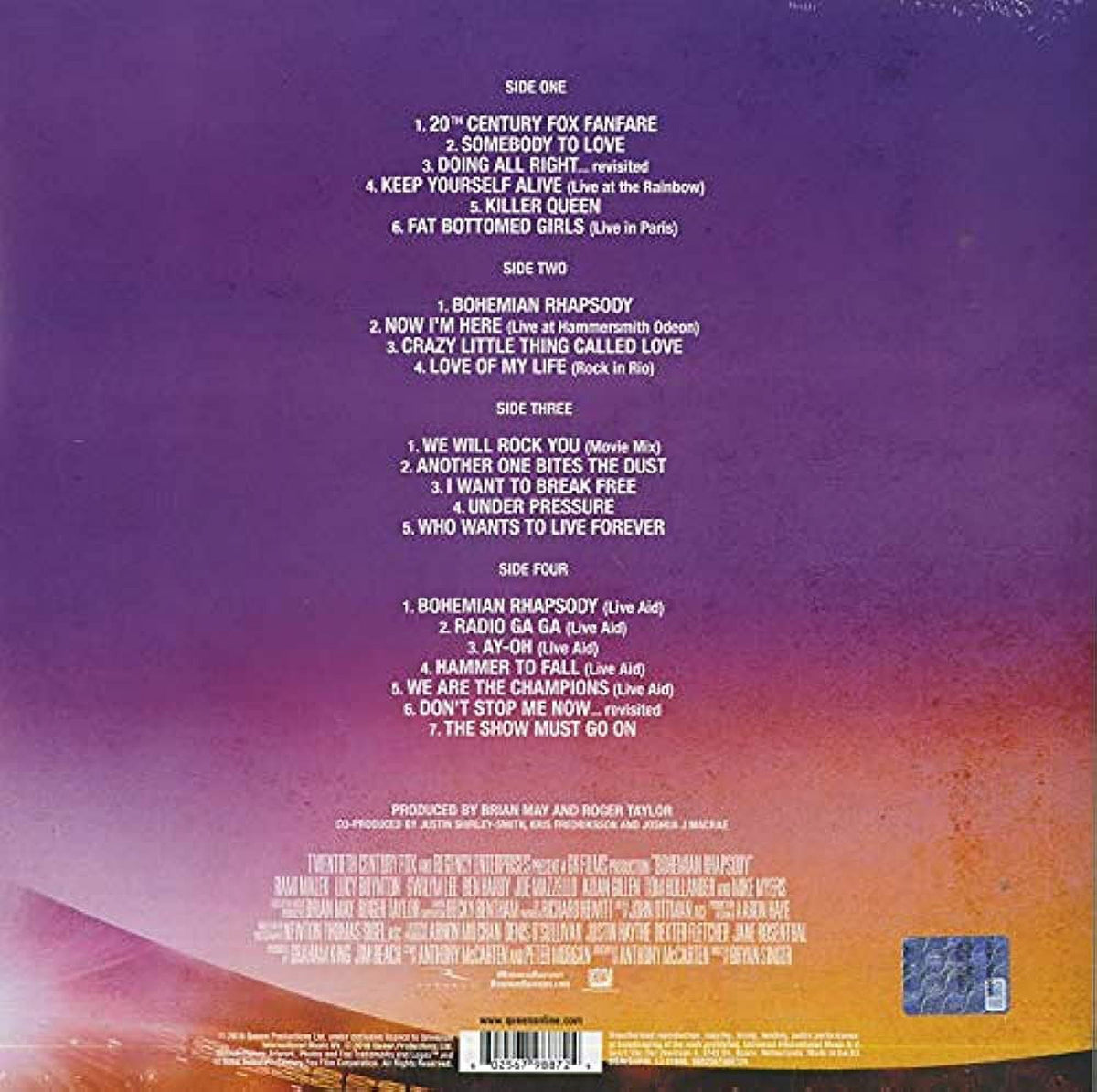 Queen Bohemian Rhapsody Music Performance Vinyl LP 180g Remastered Audiophile Rock Opera Soundtrack - Apex DVD