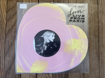 Taylor Swift Lover Live From Paris Pink/Yellow & Blue Swirl Heart Shape Vinyl