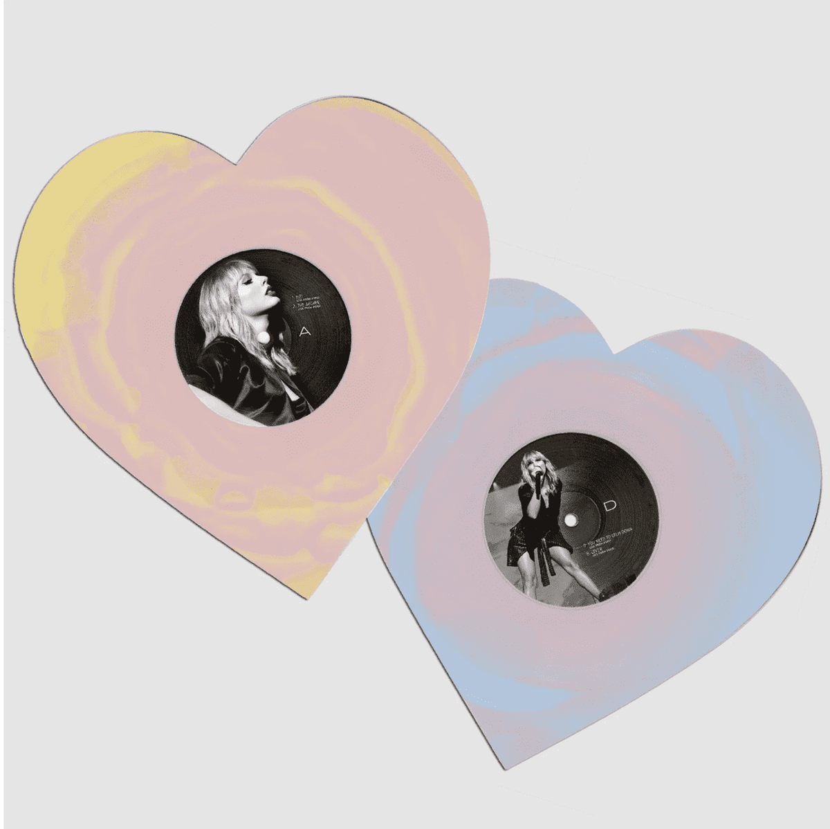 Taylor Swift Lover Live From Paris Pink/Yellow & Blue Swirl Heart Shape Vinyl