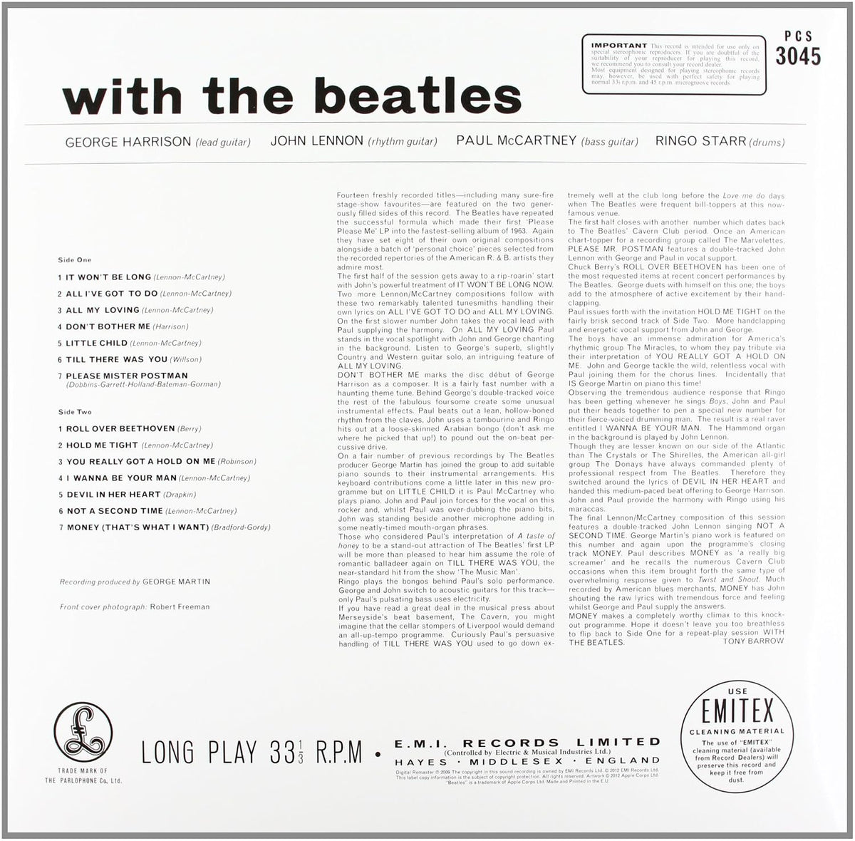 With The Beatles Vinyl LP Classic Album Early Beatles Hits Original Pressing Collectible Record